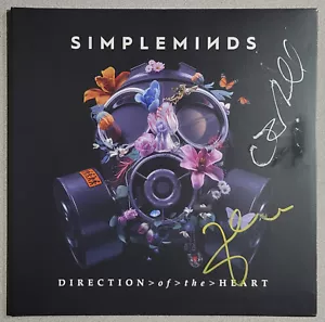 SIMPLE MINDS signiertes DIRECTION OF THE HEART Albumcover Jim Kerr +1 mit Vinyl BAS - Bild 1 von 6