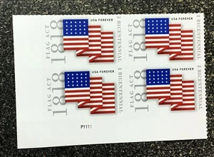 2018USA #5284 Forever Flag Act of 1818 Bicentennial - Plate Block of 4 Mint - Picture 1 of 2