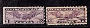 1928-30 U.S CLASSIC AIRMAIL 5c Winged Globe Sc#C12 & C16 Lot of 2 Used - Picture 1 of 1