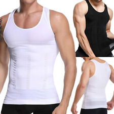 Mens Slimming Body Shaper Vest Moobs Chest Compression T-Shirt Tank Top Workout