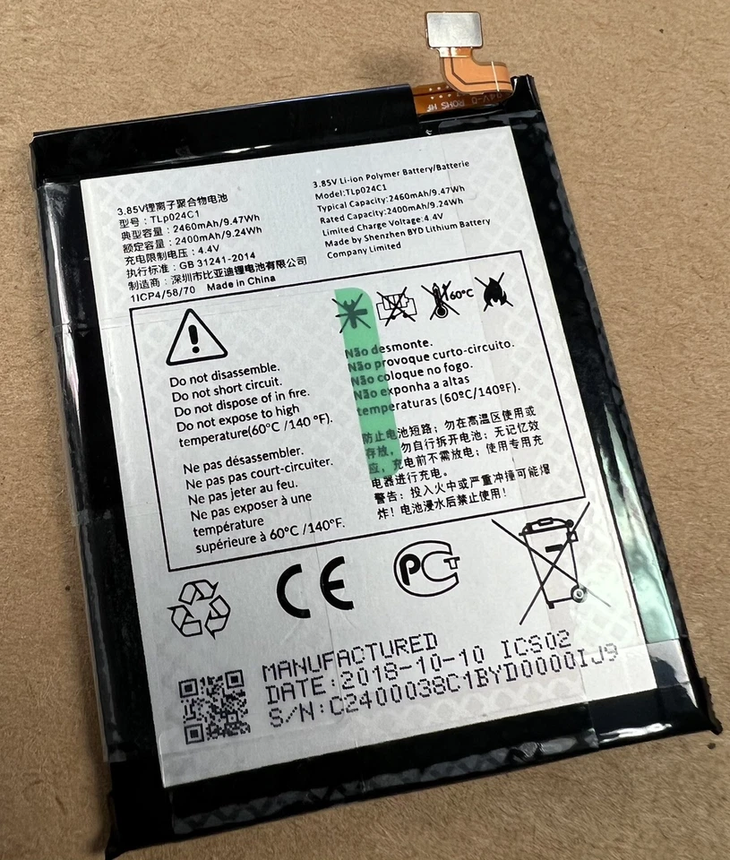 Batería OEM Alcatel 1X Evolve 5059Z TLp024C1 USADA ORIGINAL Foto 1 de 1