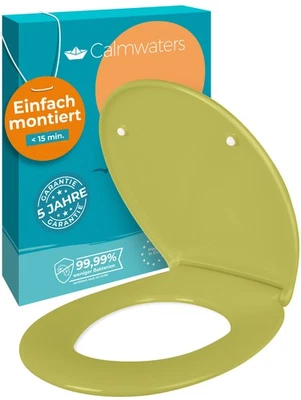 CALMWATERS Toilettendeckel Oliv-Moosgrün Absenkautomatik Made in EU Abnehmbar WC-Sitz