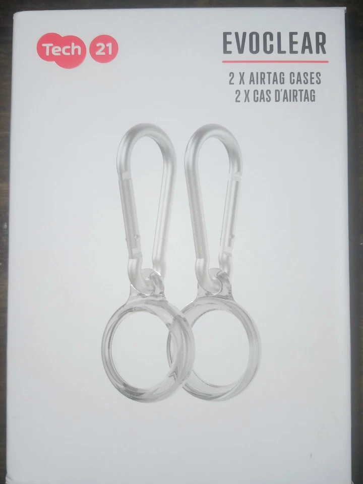 2 Apple AirTAG cases Tech21  EvoClear Case  2 Per pack New-OB - Image 1 of 4