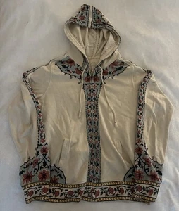 Vintage Y2K Lucky Brand Floral Zip-Up Hoodie Size L Large - Picture 1 of 4