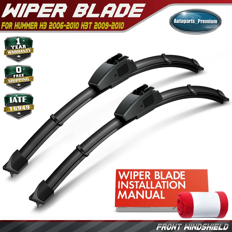 2x Lâminas de limpador de para-brisa dianteiras 17" e 16" para Hummer H3 2006-2010 H3T 2009-2010 - Imagem 1 de 4