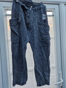 BNWT Free People Desert Daze Harem Pants Faded Black Belted Slouchy, UK10, US6 - Picture 1 of 3