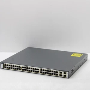 Cisco Catalyst WS-C3750G-48PS-S V05 48x RJ45 PoE 4x SFP Gigabit Network Switch - Picture 1 of 13