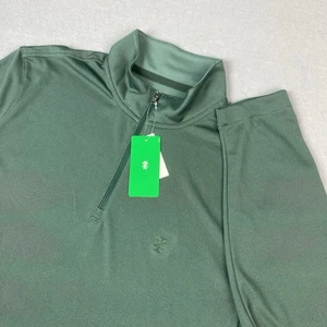 Izod Golf 1/4 Zip Pullover Shirt Jacket Men Sz M Forest Lightweight Performance - Picture 1 of 7