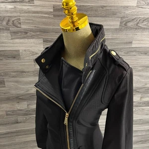 Michael Kors Langarm-Trenchcoat mit durchgehendem Reißverschluss schwarz Damen Größe M - Bild 1 von 11