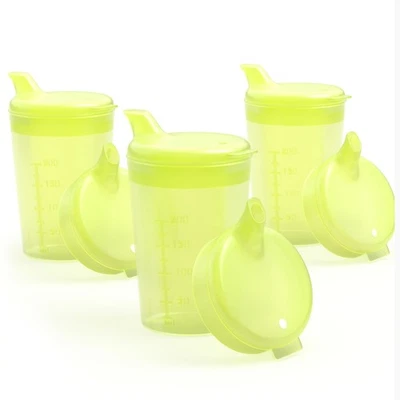 HORN MEDICAL GMBH 3er Pack Horn Schnabeltasse Erwachsenen flüssig & püriert Trinkbecher Sets gelb