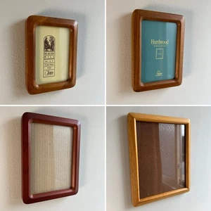 Lot of 4 Vintage Wood Picture Frames Rounded Corners 8x10, 5x7, 4x6, 3.5x5 - Picture 1 of 23