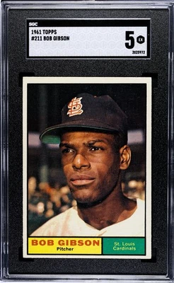 1961 Topps - Bob Gibson #211 SGC 5 EX Foto 1 de 2