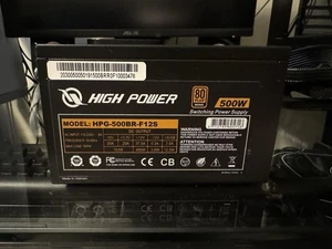 Zasilacz High Power 500W 80+ Bronze HPG-500BR-F12S ze wszystkimi kablami – przetestowany - Zdjęcie 1 z 2