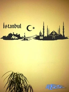 SKYLINE ISTANBUL Wandtattoo oracal MATT Türkei Wohnzimmer Wandaufkleber  - Bild 1 von 2