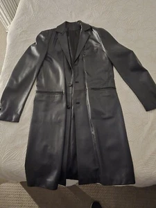 Unique Slim Fit Lightweight Leather Overcot Italian Made BOTTEGA GIOTTI! Large - Picture 1 of 3