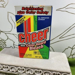 Vintage Cheer Laundry Detergent SAMPLE SIZE 3.8oz Full 1992 Prop Advertisement - Picture 1 of 9