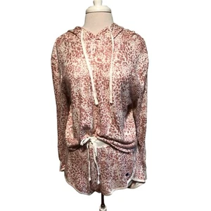 Champion Women's Soft Knit pink Animal Print Lounge / Pajama Set Top & Shorts 2X - Picture 1 of 5