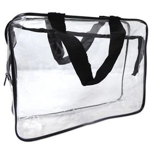 Clear Large Toiletry Bag x 1 ~ 29cm Hanging Travel Wash Make up Cosmetics Handle - Picture 1 of 2