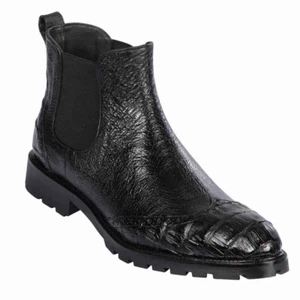 Botas Chelsea Negras LOMBARDÍA Vientre Caimán y Avestruz Suave (9.5-EE) - Imagen 1 de 2