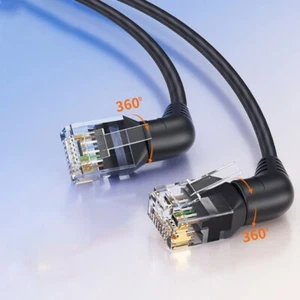 CAT6A Ethernet Cable 360 Degree Rotatable LAN Networking Cable 10Gbps 500MHz - Afbeelding 1 van 14