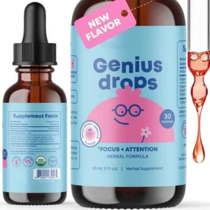 Genius Drops Natual Zeolite Liquid 30ml For Body Detox Enhance Focus & Atten New - Picture 1 of 10