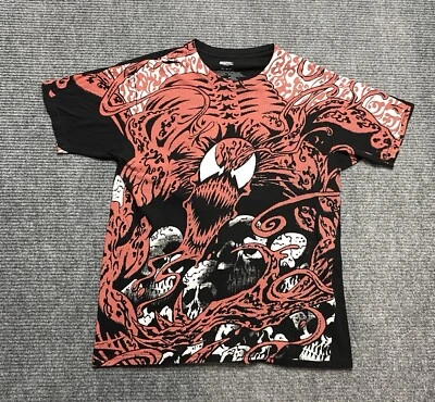 Camiseta Marvel Carnage Para Hombre Mediana Negra Estampado Completo AOP Estilo Vintage Foto 1 de 4