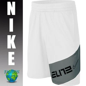 NIKE KIDS SIZE SMALL ELITE DRI FIT BASKETBALL SHORTS WHITE/BLACK CJ8068 - Picture 1 of 4