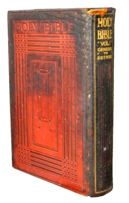 BALLANTYNE PRESS HOLY BIBLE APOCRYPHA VOL One LONDON LEATHER ANTIQUE RARE 1911 - Image 1 of 4