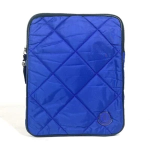 MONCLER logo tablet case Clutch bag Pouch Nylon blue/Black - Picture 1 of 18