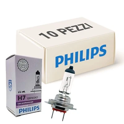 OFFERTA STOCK 10 LAMPADINE PHILIPS H7 12 V 55 W PX2d  12972CDC1 FARI AUTO MOTO - Immagine 1 di 3