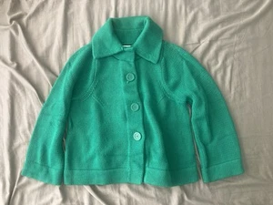 Banana Republic Heavy Knit Collared Button Down Sweater Size Small Green - Picture 1 of 15