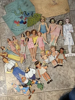 Lote Mixto Muñecas De Papel De Colección Shirley Temple Moda 23 Muñecas y Ropa Cortadas y Sin Cortar Foto 1 de 4