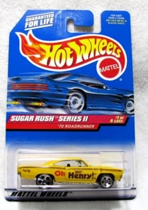 HOT WHEELS 1999 SUGAR RUSH SERIES II '70 ROADRUNNER YELLOW OH HENRY 1/4 - Bild 1 von 3