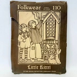 Folkwear Little Kittel Pattern Sewing Instructions Embroidery Design Vintage 70s - Picture 1 of 7