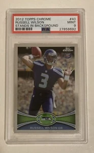 2012 Topps Chrome RUSSELL WILSON Rookie RC Stands In Background PSA 9 #40 - Picture 1 of 2