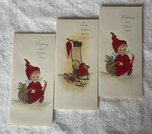 Lote de 3 tarjetas de Navidad de colección querubines celestiales usados difusos sin sobres - Imagen 1 de 6