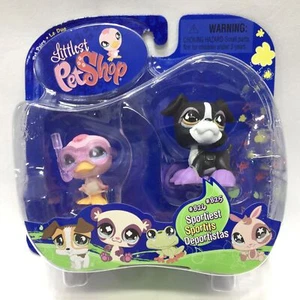 LPS Littlest Pet Shop 825 826 Sportiest Black Boxer Dog Duck Hasbro 2008 - Picture 1 of 12