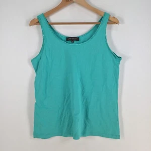 Maggie T womens tank top size 0 aus 14 blue sleeveless round neck cotton 064866 - Picture 1 of 9