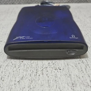 Iomega Zip 100 External Disk Drive Blue Portable 100MB USB Z100USBS W USB Cord - Photo 1/6