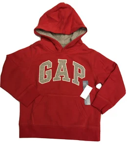 GAP Hoodie Large Logo Sweatshirt Red XS 4 5 Boys Kids NWT - Picture 1 of 6