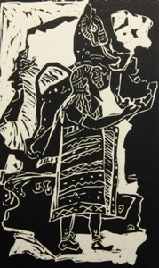 U. RAFETZEDER-LACH (*1917), Antiker Grieche, 1969, Linolschnitt Realismus - Bild 1 von 5