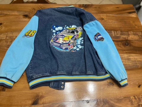 NASCAR 2003 Jimmie Johnson SpongeBob Squarepants Jean Jacket Youth L Cover