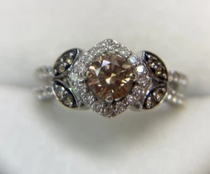 WOW Le Vian 14k Weißgold 1 Kt Schokolade Diamant Blume Ehering Ring 2 3/4 - Bild 1 von 14