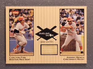 2002 Fleer Greats Dueling Duos Carlton Fisk / Johnny Bench Game Used Bat #DD-CF1 - Picture 1 of 2