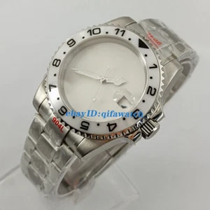 40 mm weißes steriles Zifferblatt Lünette Saphirglas NH35 Uhrwerk Herrenuhr - Bild 1 von 16