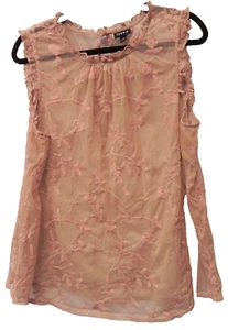TORRID Size 1 Womens Cotton Blend Lace Back Keyhole Sleeveless Sheer Blouse - Picture 1 of 6