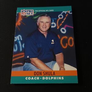 1990 Pro Set Don Shula Football Card Miami Dolphins #185 NFL HOF Coach