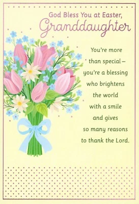 Religious EASTER Card FOR GRANDDAUGHTER, Flower Bouquet by DaySpring + Envelope - Imagem 1 de 4