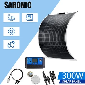 12V 300W Flexible Solar Panel Kit Mono RV Caravan Camping Home Battery Charging - Picture 1 of 10