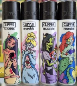 Clipper Feuerzeuge große Sammlung Dismutants Crystal nachfüllbar 4 Stück - Bild 1 von 1